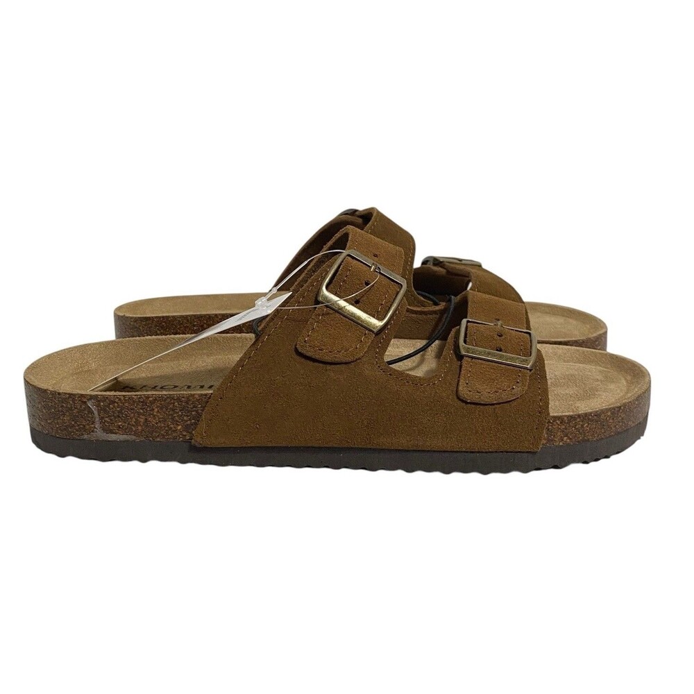 Khombu Asheville Women's 9 Brown Suede Cork Sandals NWT Boho Granola Comfort